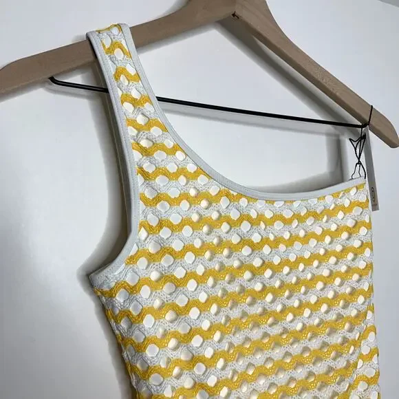 Ellejay Crochet Knit Swimsuit Womens New Yellow Size Small